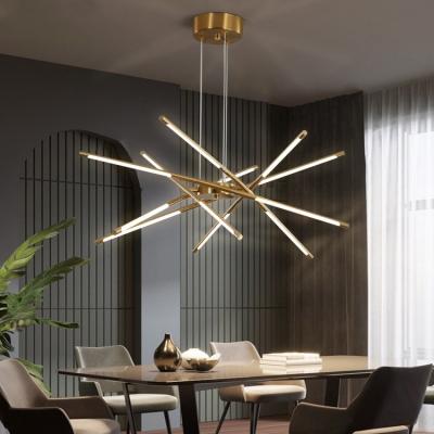 China Hot Selling Modern Led Pendant Lamp Artistic Gold Ceiling Chandelier High Light Efficiency Indoor Led Pendant Light for sale