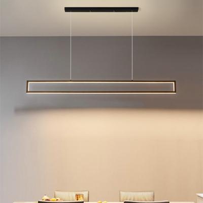 China High light efficiency simple popular led pendant ceiling light led light rectangular chandelier ceiling lamp for dining room lights for sale