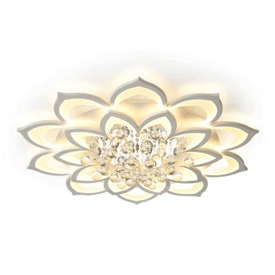 China Modern Modern Flower-shape Ceiling Lamp Acrylic Led Light Crystal Decorative Indoor Ceiling Lamp For Living Room Lamps for sale