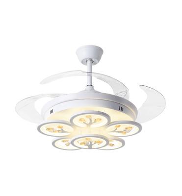 China Modern new style indoor led ceiling fan with light decorative ceiling mounted fan light with remote led fan light for sale