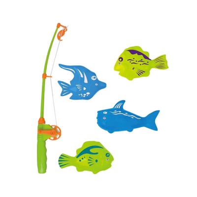 China Play Fishing Bath Toy , Magnetic Fishing Set Outdoor Toys Fishing Game With 1 Magnetic Rods For Kids for sale