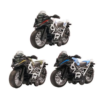 China Diecast Model Toy 1:14 Scale Motorcycle Diecast Metal Racing Diecast Model Toy Pull Back Car With Light And Sound for sale