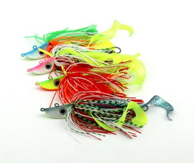 China 4 pcs/lot Hot Jig Lead Head Hooks with Soft lure Fishing Lures 20 g Lead for Snapper Fishing for sale