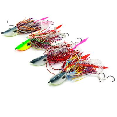 China 5 PCS 40g Fishing Lure Set Lead Head Jigging Lures Spinner baits PVC Fishing Worm Bionic Artificial for sale