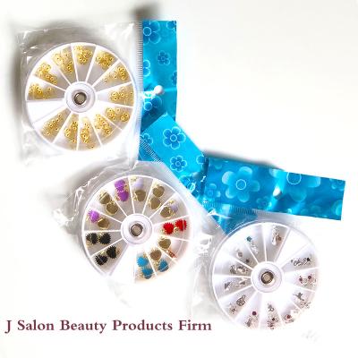 China 3D Metal Nail Art Glitter Rhinestone Simple Design Pendant Manicure Supplies for sale