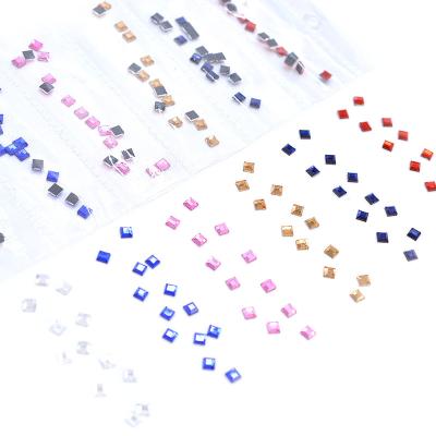 China Grid Crystal Rhinestone Square Shape Nail Art Decoration / Bulk Rhinestone 6 Pack Of Colors for sale