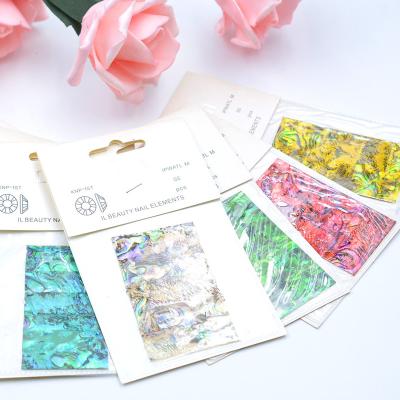 China Sticker 1 Sheet Shell Paper Nail Art Ornament Glitter Magic Color Fragment For for sale