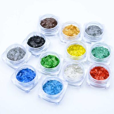 China Marble Powder 12 Bottle / Set Fashion Glitter Glitter 3d Nail Art Metallic Heart for sale