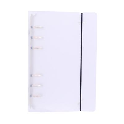 China Clear Plastic Elastic Band Closure Middle 6 Ring A6 Binder for A6 Inserts, Bible/Planners for sale