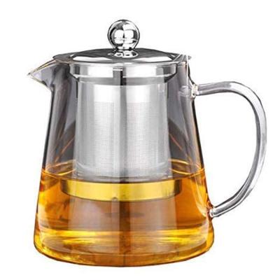 China Sustainable Tea Brewing Borosilicate Glass Tea Maker Teapot With Stainless Steel Tea Infuser for sale