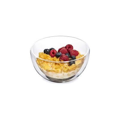 China Double Wall Glass Fruit Sugar Milk Salad Bowls Glass Bowl Viable Kitchen for sale