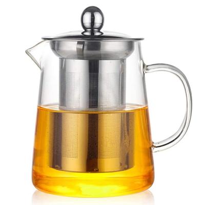 China Sustainable Household Borosilicate Glass Transparent Thickened Teapot With Pottery Steel Permeable Electric Stove For Cooking Kettle for sale