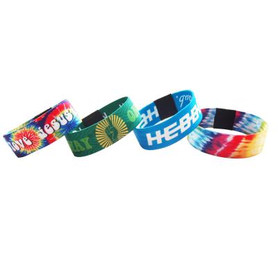 China Factory Eco - Friendly Custom Polyester Wristbands Elastic Wristband With Woven Label For Promotion for sale