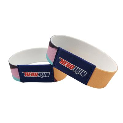 China Custom Sublimation Elastic Wristband Fashion Eco-friendly Printed Polyester NFC Elastic Wrist Band Wristband for sale