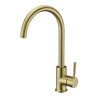 China Classic Faucets Minimalisht Style Single Handle Gold Rotating Centerset Kitchen Faucet Taps griferia cocina grifo with hot and cold water for sale