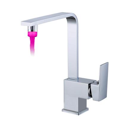 China Classic Faucets Deck Mounted Color Changing LED Light Kitchen Faucet Monocomando Cocina grifo With Faucet Aerators for sale