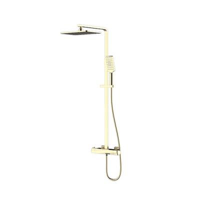 China With Slide Bar Modern Bathroom Shower Wall Mounted Single Handle Three Hole Faucet Set for sale