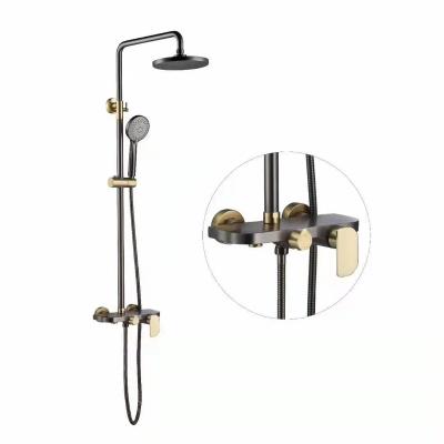 China Seiko Modern German Bathroom 4 Function Gold Bathroom Shower Faucet Set for sale