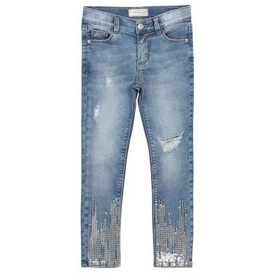 China Breathable #Mingyang# factory direct sale fashion casual women's jeans with drill for sale