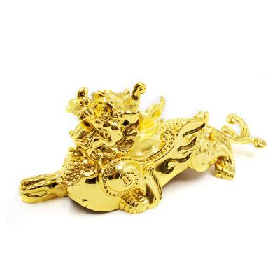 China China Chinese 3d kirin gold zinc alloy unicorn statue metal decorative art animal decor small for sale