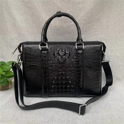 China Fancy Genuine Crocodile Leather Businessmen Working Briefcase Laptop Bag Authentic Alligator Skin Male Three-Way Handbag for sale