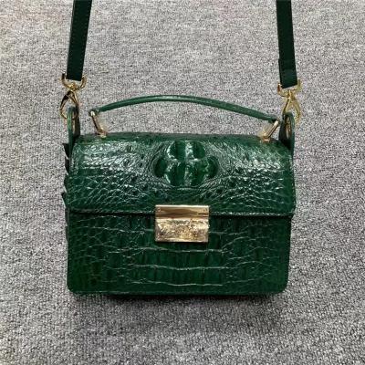 China Fashion Lady Purse Genuine Exotic Crocodile Leather Women Flap Bag Authentic Real Alligator Skin Female Small Handbag for sale