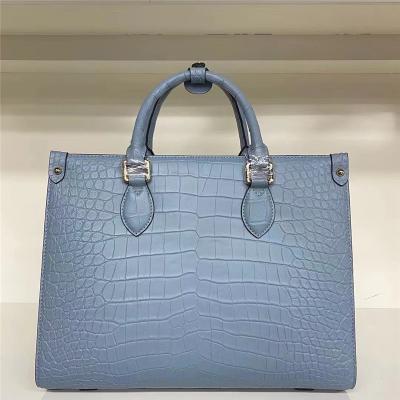 China Authentic Crocodile Leather Women Business Travel Handbag Female Laptop Bag Genuine Alligator Skin OL Lady Working Purse for sale