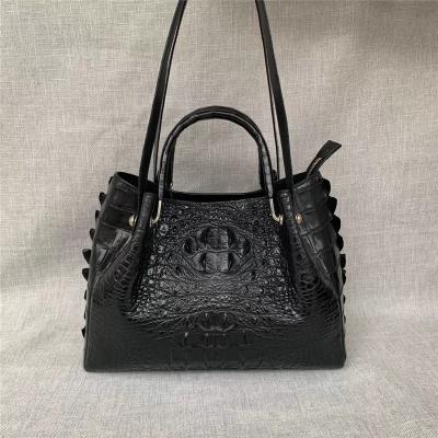 China Authentic Crocodile Leather Women Large Handbag Female Single Shoulder Bag Genuine Alligator Skin OL Lady Working Purse for sale