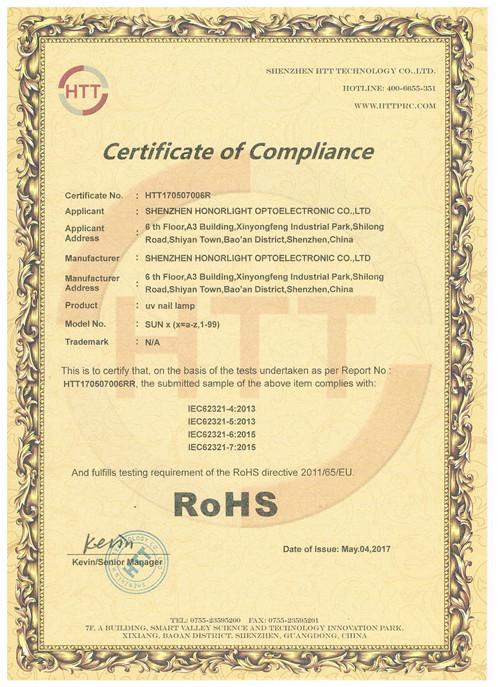 RoHS - Shenzhen Honorlight Optoelectronic Co., Ltd.