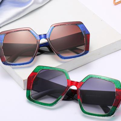 China Fashion Sunglasses 2021 New Design Comfortable Large Irregular Shape Frame PC Outwear Sun Shades Shades Shades Sunglasses for sale