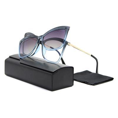 China Custom Fashion Sunglasses Metal Light Weight Anti-Blue Adults Magnetic Removable Clip On Oversized Shades Women Shaping Sunglasses for sale