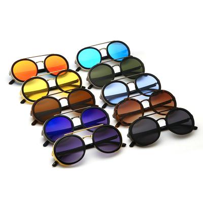 China Crafty Steampunk Sun Glasses Metal Round Vintage Steampunk Sunglasses Manufacture UV400 Sun Glasses for sale