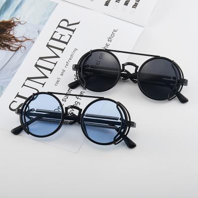 China Steampunk Sunglasses Multi Color UV400 PC Alloy Metal Round Retro Glass Steampunk Shde Sun Glasses For Men for sale