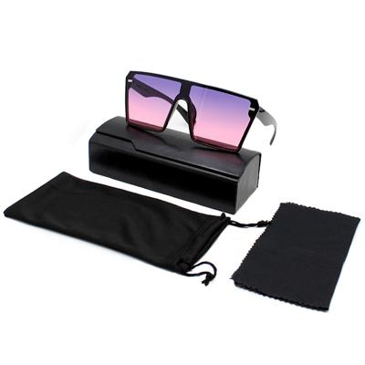 China Fashion Sunglasses Trend UV Protect Black Frame Square Sun Glasses Retro Fashion Designer Acetate Big Piece Brand Oversized One for sale