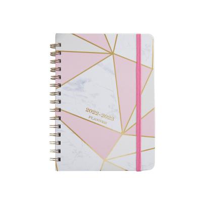 China 2022 Luxury Custom Printing Spiral A5 Notebook Journal Weekly Daily Planner Hardcover Book 2022 Ready To Ship for sale