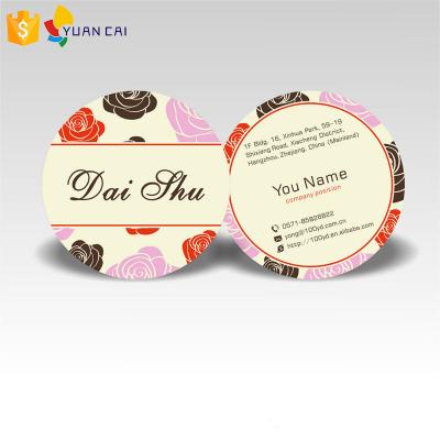 China Custom Die Cut Name Cards Round Shape Business Card Paper Paper Greeting Card for sale