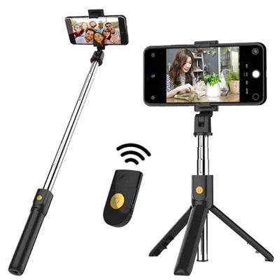 China 360 Degree Rotation Retractable Handle 3 in 1 Mini Extendable Monopod Universal Wireless Bluetoth Selfie Stick Tripod for iPhone Samsung Smartphone for sale