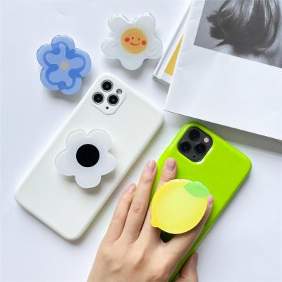 China Wholesale High Quality Acrylic Adjustable Pop Out Cell Phone Holder With Cute Logo For Cell Phone Grip Custom Design Phone Grip for sale