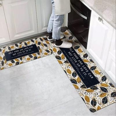 China Paidu Kitchen Floor Mats Household Entry Door Dirt-Resistant Long Washable Foot Strips Clothless Water-Proof Oil-Proof Absorbent Carp Non-Slip for sale