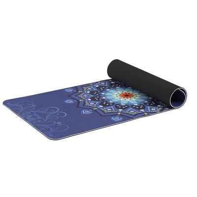 China Paidu Eco-Friendly Exercise Mat Pilates Dual Layer Anti-Slip Thickness Yoga Band Mat 80cm Wide 8mm Anti Slip Custom Design Blue for sale