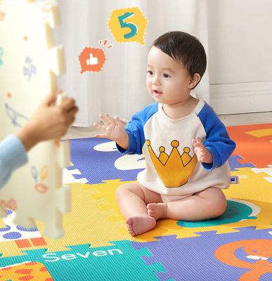 China Double Side Paidu XPE Baby Play Mat Foldable Puzzle Mat Children Cartoon Mat Eco Friendly Non-Toxic Soft Large 9pcs for sale