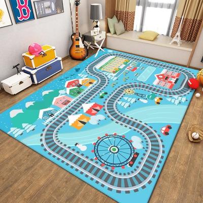 China Paidu Anti-Slip Foldable Kids Play Mat Eco-Friendly Kids Educational Mats Large Polyester Children Carpet Non-slip for sale