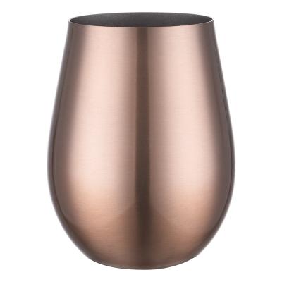 China Viable Stemless 18oz Egg Shaped Wine Tumbler Sublimation Insulated Tumbler for sale