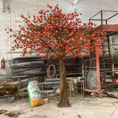 China Minimalist hot sale artificial persimmon tree for mall decoration for sale