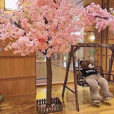 China Hotel Minimalist Japanese Window Cherry Blossom Tree Decoration Indoor Artificial Landscape for sale