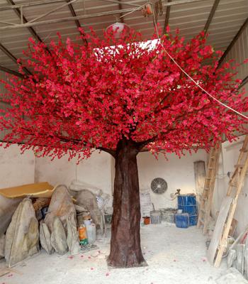 China Minimalist Red Artificial Peach Blossom Tree ODM Or OEM Service for sale