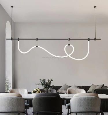 China Mid Century LED Profile Track Rail Spot Light Suspension Mount Rod Cable Wire Hanging Light Magnetic Modular Pendant Light for sale