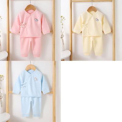 China Wholesale Newborn Baby Clothes Cotton Pajamas Thin 100% Cotton Underwear Baby Clothes Rompers Set for sale