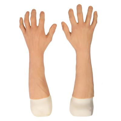 China Realistic Human Skin Silicone Artificial Male Hand Sheath for Halloween Cosplay Crossdressing for sale