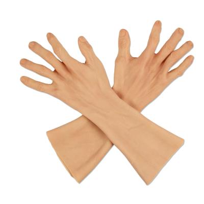 China 1 Pair Male Prosthetic VE Silicone Hand Sleeves Artificial Glo Cover Scars For Cover Scars Halloween Props for sale